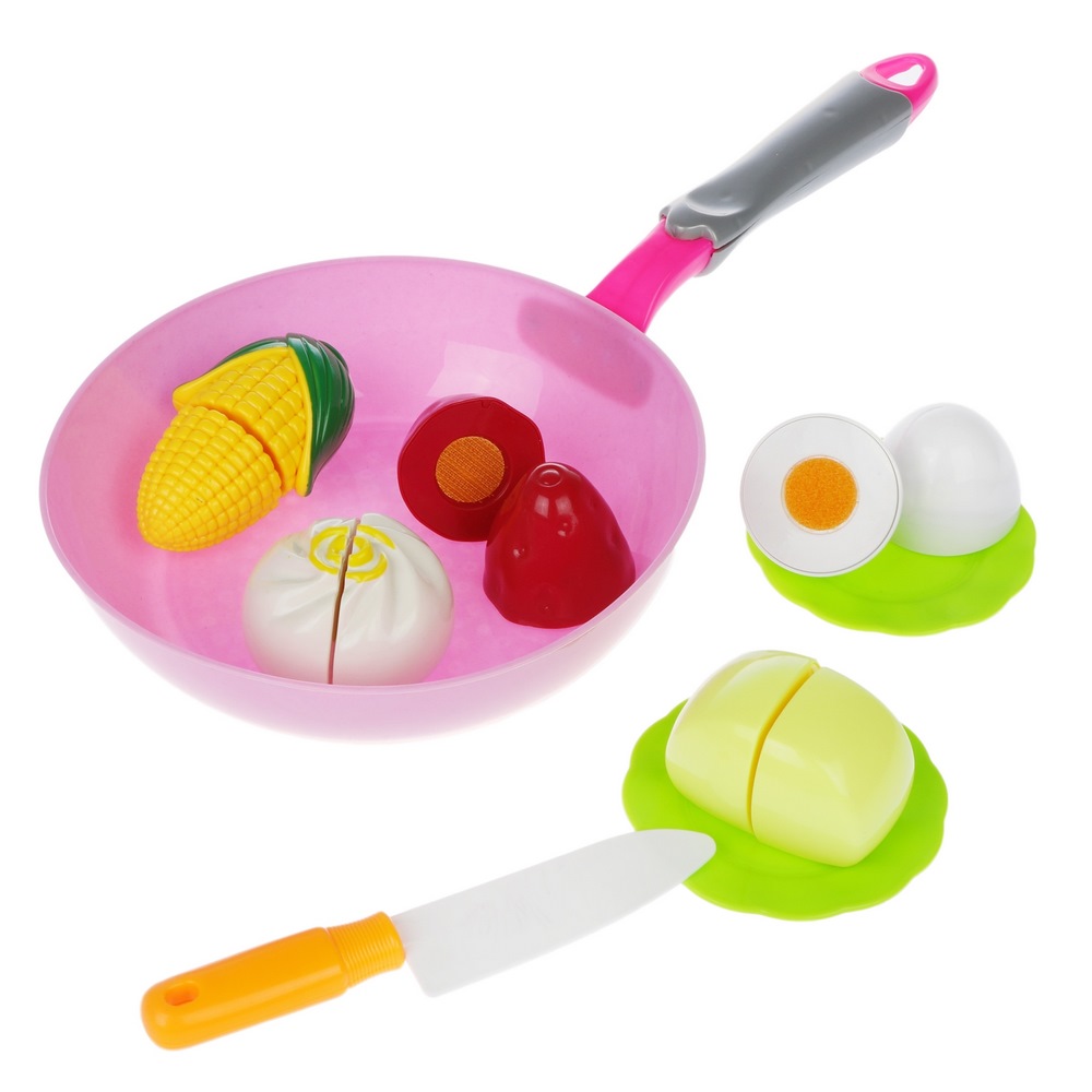 Игровой набор продуктов в сковородке (9 предметов)