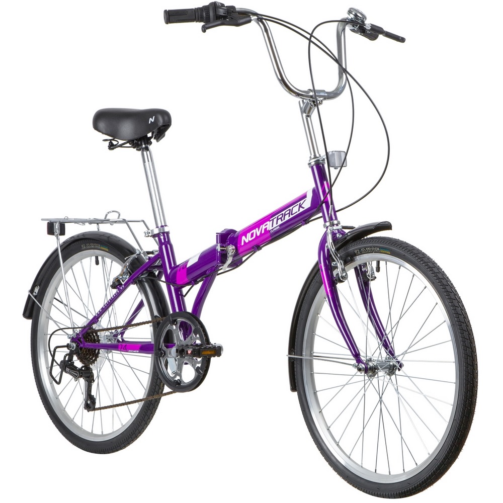 Велосипед 24" Novatrack (фиолетовый, 6 скоростей, складной, сидение комфорт)