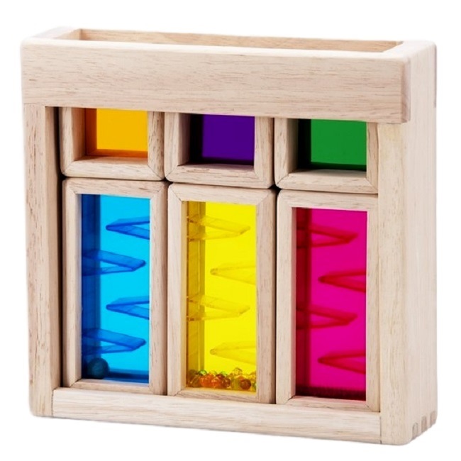Игровой набор деревянных радужных блоков "Рассвет" (звук)
