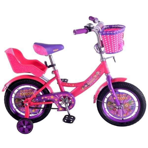 Велосипед 14" "Сказочный патруль" (розовый, страховочные колеса)