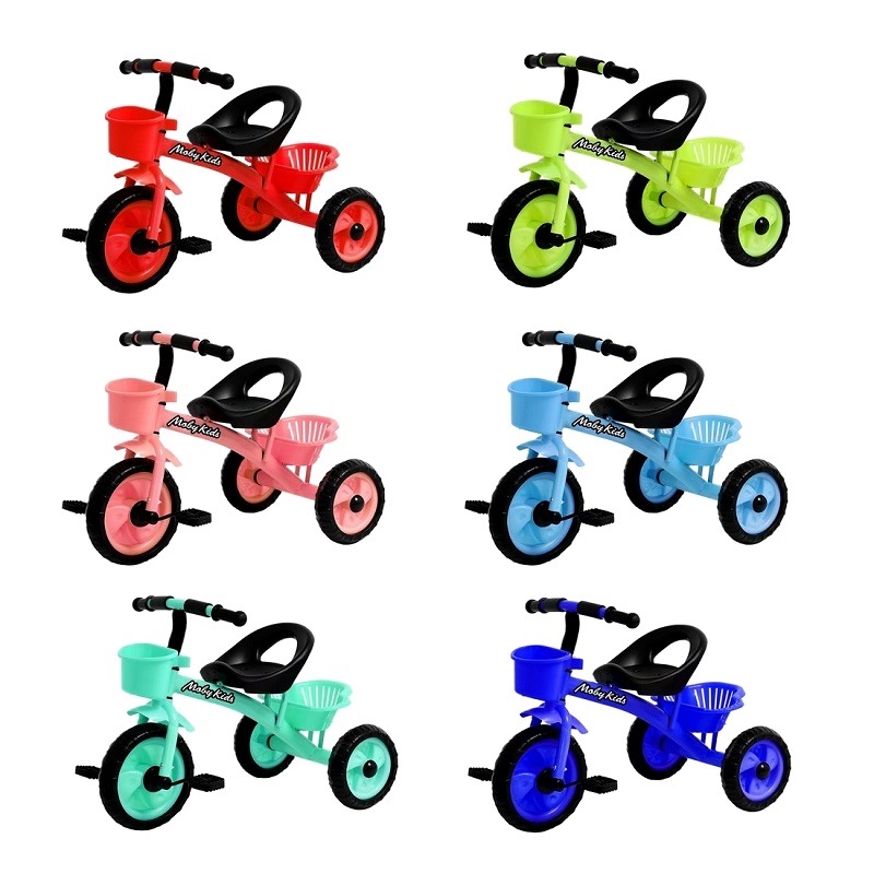 Велосипед трехколесный Moby Kids "Пони" (2 корзины, цвет в ассортименте)