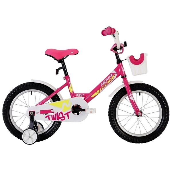 Велосипед 12" Novatrack Тwist (розовый, корзина)