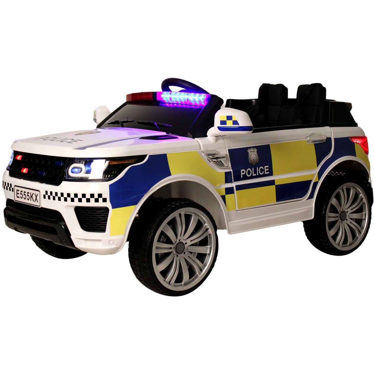 Электромобиль Rivertoys Полиция (белый) E555KX