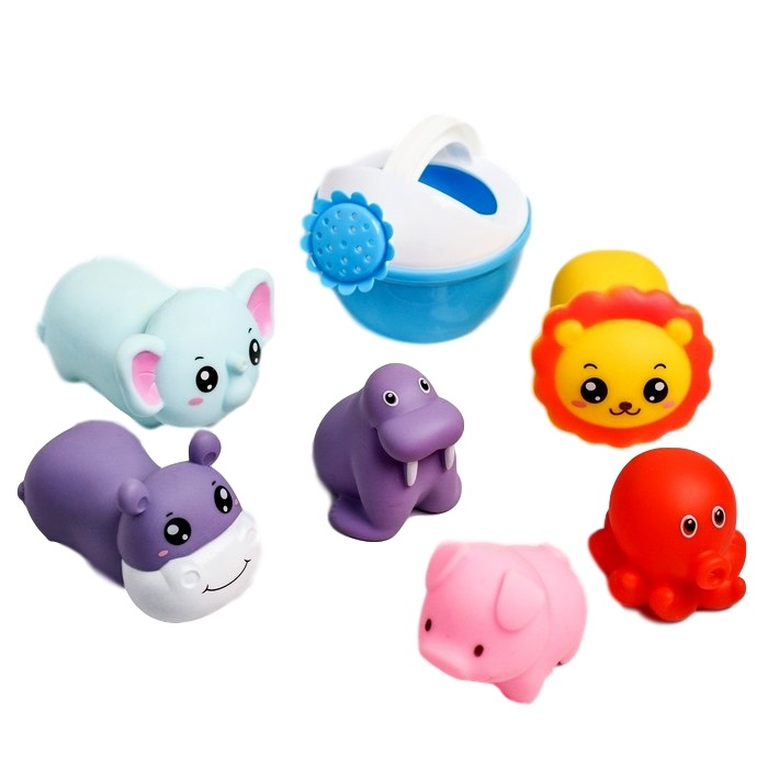 Набор резиновых игрушек для игры в ванной «Весёлые малыши», пищалки, МИКС 4567371
