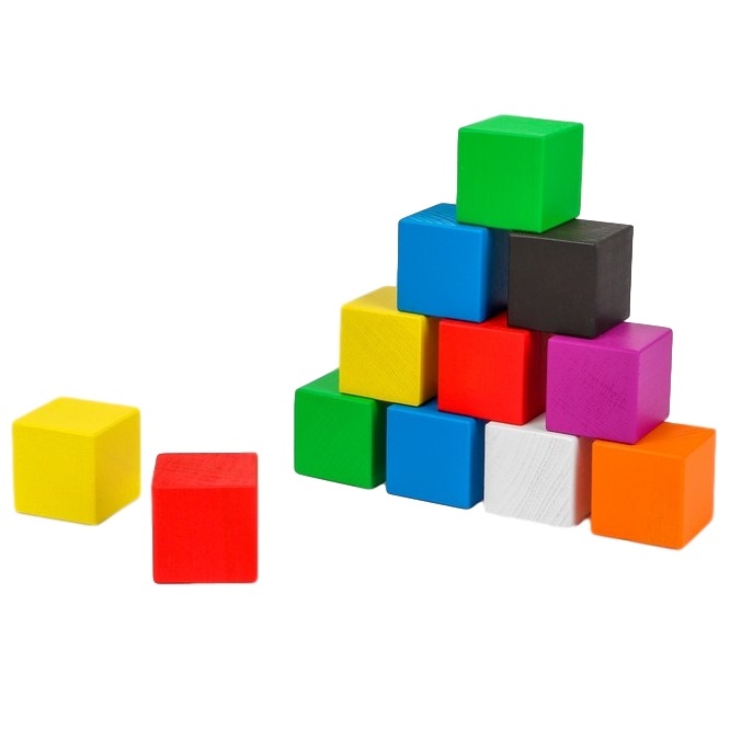 Кубики деревянные "Изучаем цвета" 12 шт (8 цв.) 5003676