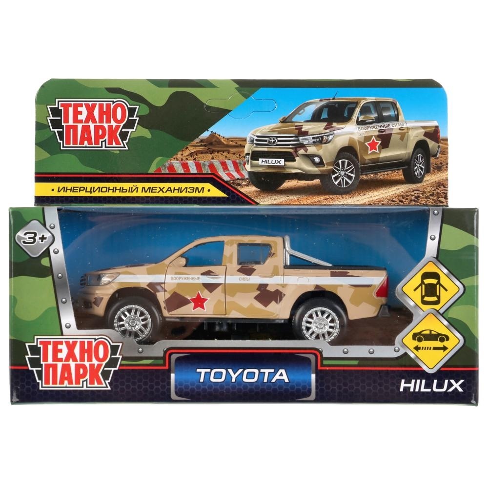 Машина Технопарк Toyota Hilux Камуфляж (песочный, 12 см)