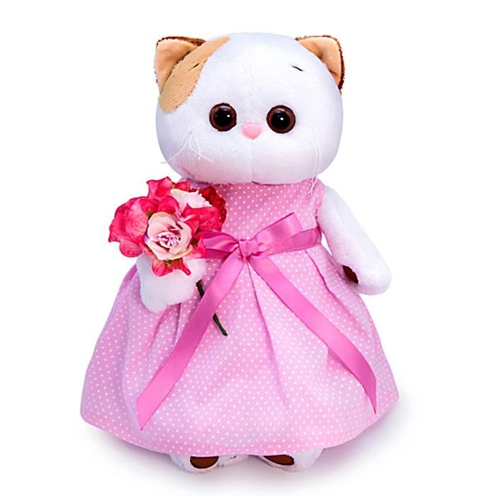 Мягкая игрушка "Ли-ли в розовом платье с букетом" (24 см)