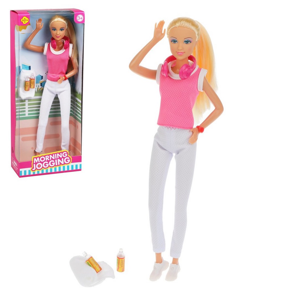 Кукла Defa, Утренняя пробежка, в комплекте предметов 6шт., коробка 8441 pink