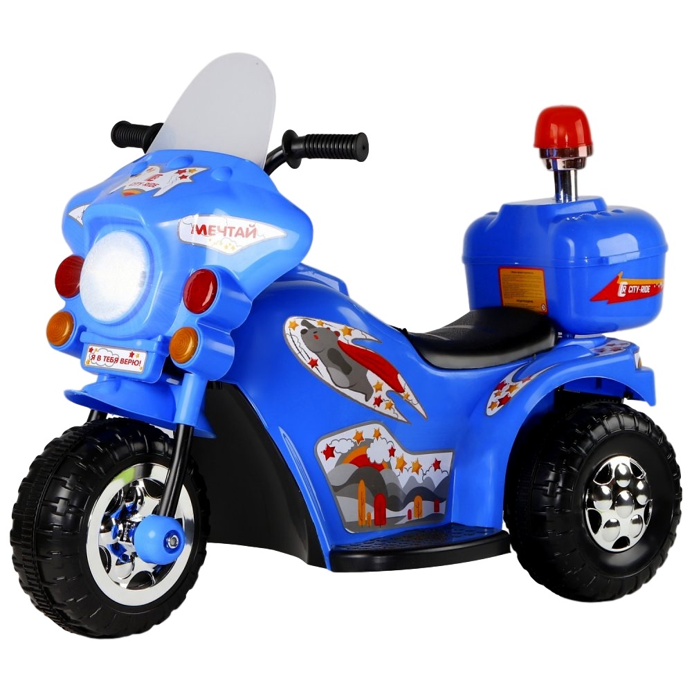 Мотоцикл на аккум.6v4ah*1, 1 мотор, пер./зад. свет, звук, 82*52*37 см., цвет - синий****1
