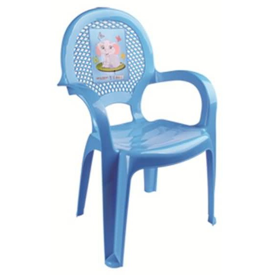 Детский стульчик с рисунком (голубой)