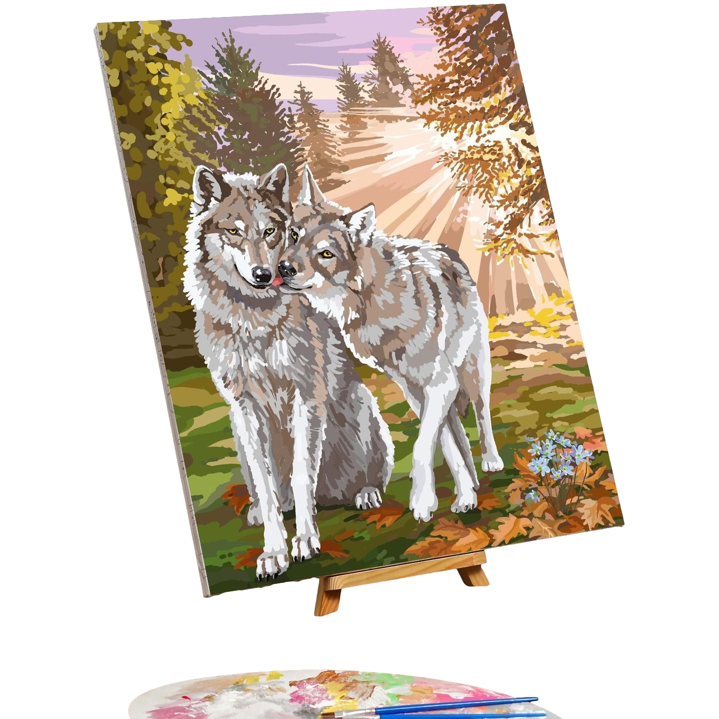Картина по номерам "Волки" (с подрамником, 40х50 см)