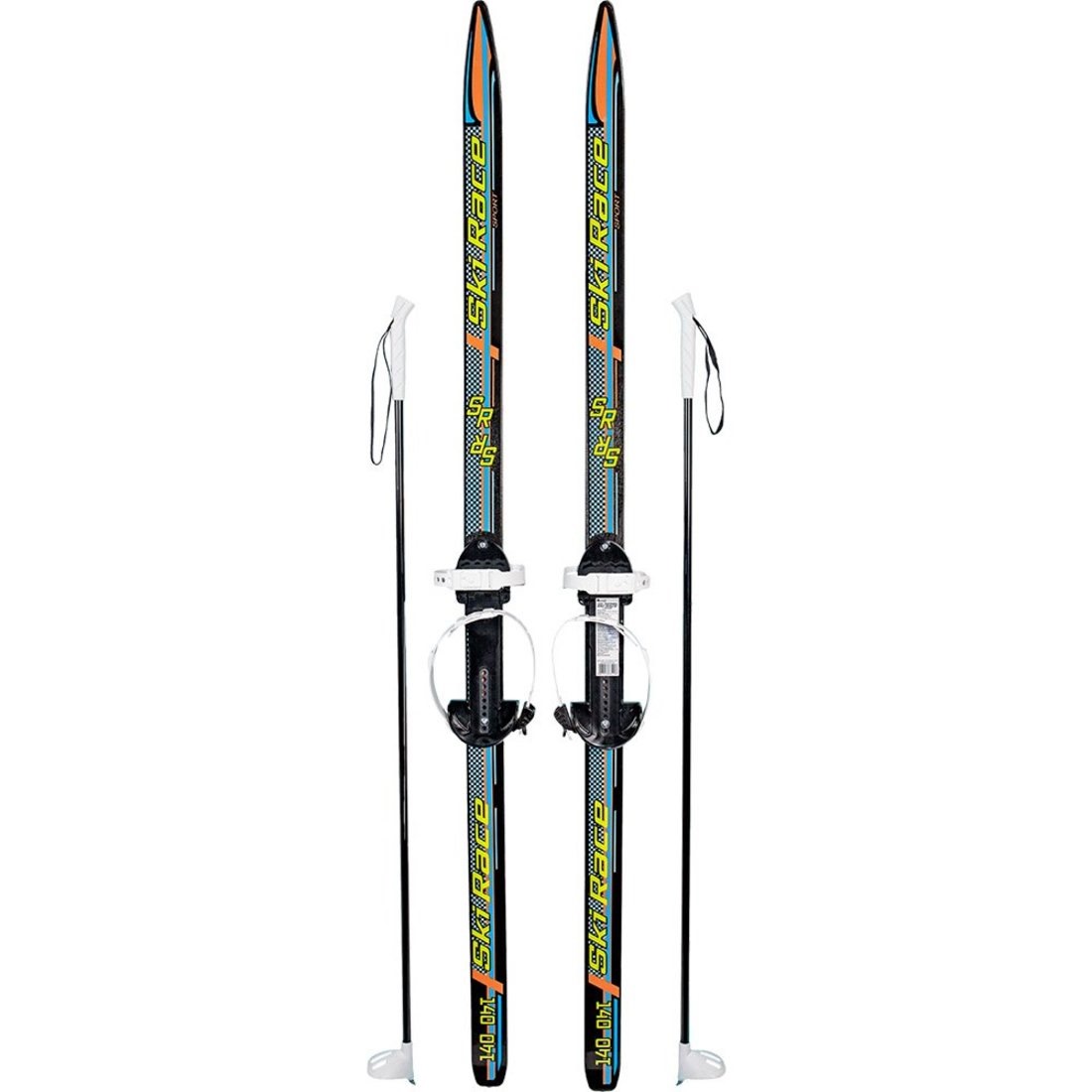 Лыжи подростковые Ski Race (стеклопластик, крепление универсальное, с палками, 140/105 см) 332485-00