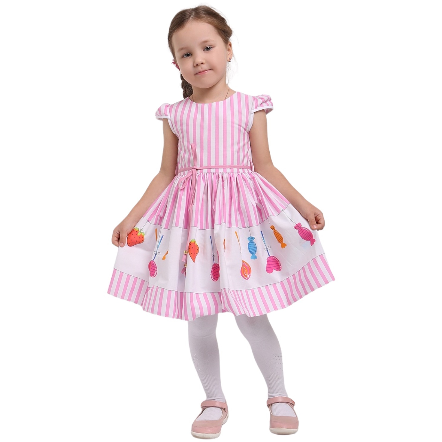 Платье к/р 98-104 "Танюша" конфеты розовое А0380