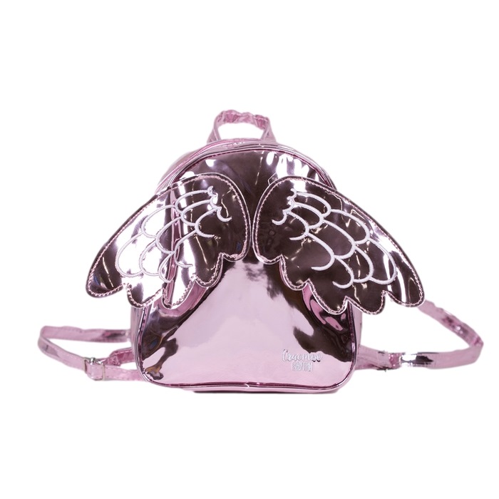 Рюкзак детский "Счастье внутри" (с крыльями, розовый, 18х22 см)