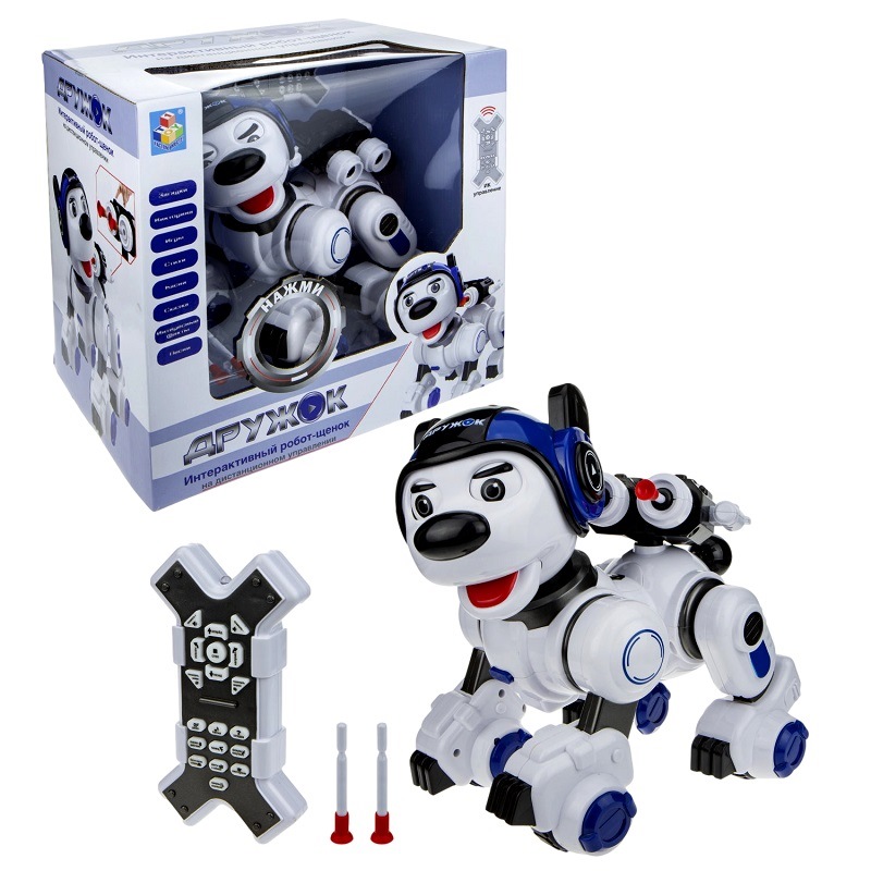 "дружок", интерактивный, радиоуправляемый робот-щенок (песни,стихи,викторины,загадки,басни), размер