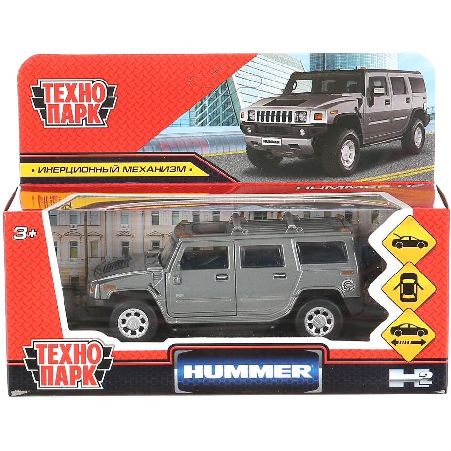 Машина Технопарк Hummer H2 (12 см, инерция, темно/серый) НUМ212GY