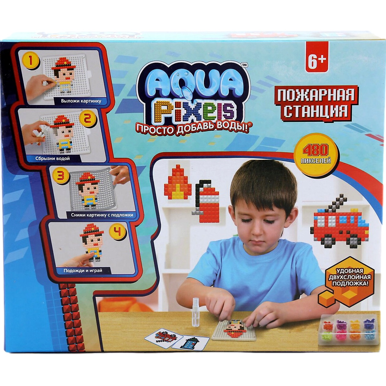 Aqua pixels, квадрат. детали, 480 дет "рыцарский турнир"