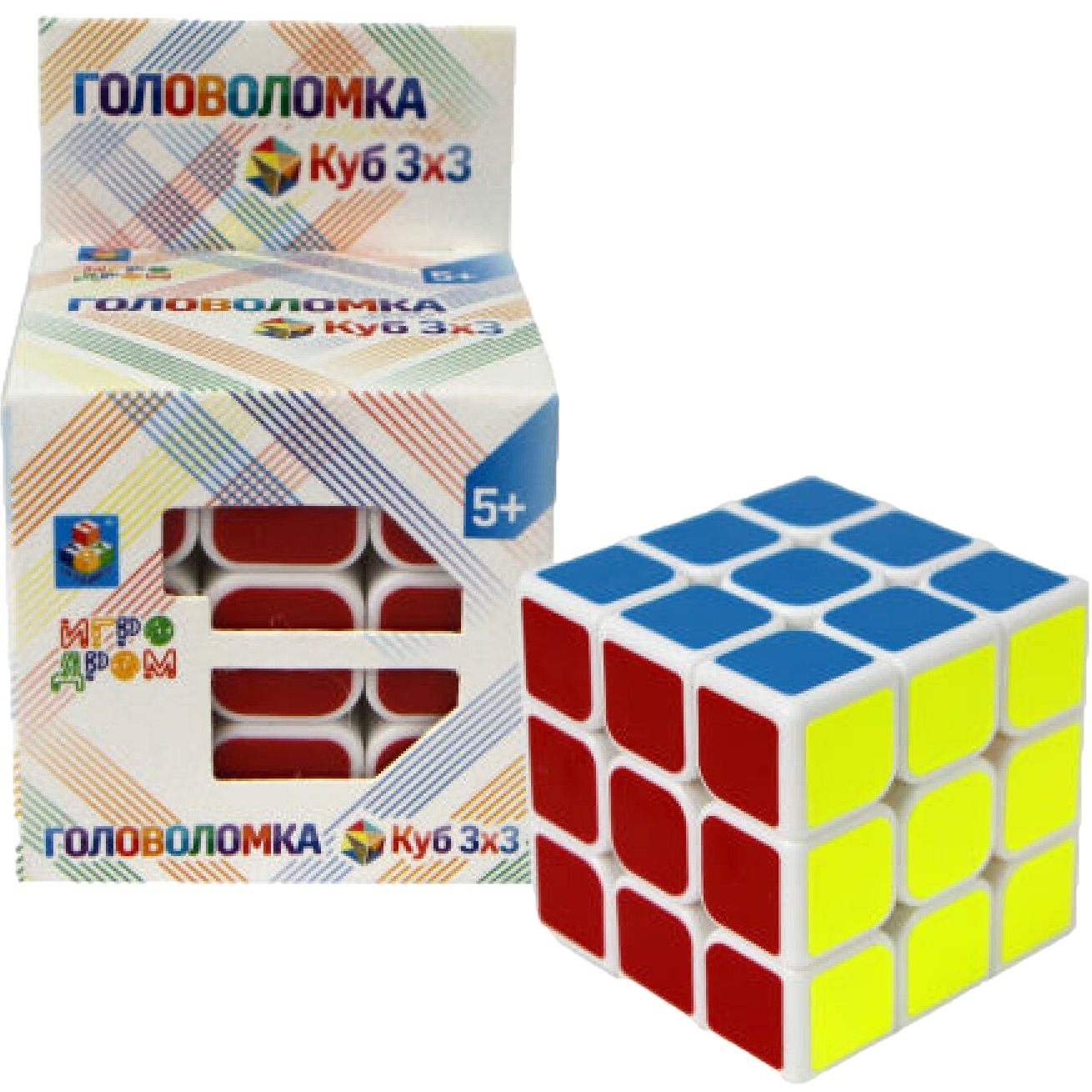 Головоломка "куб 3х3", 5,5 см, коробка 6х6х9см