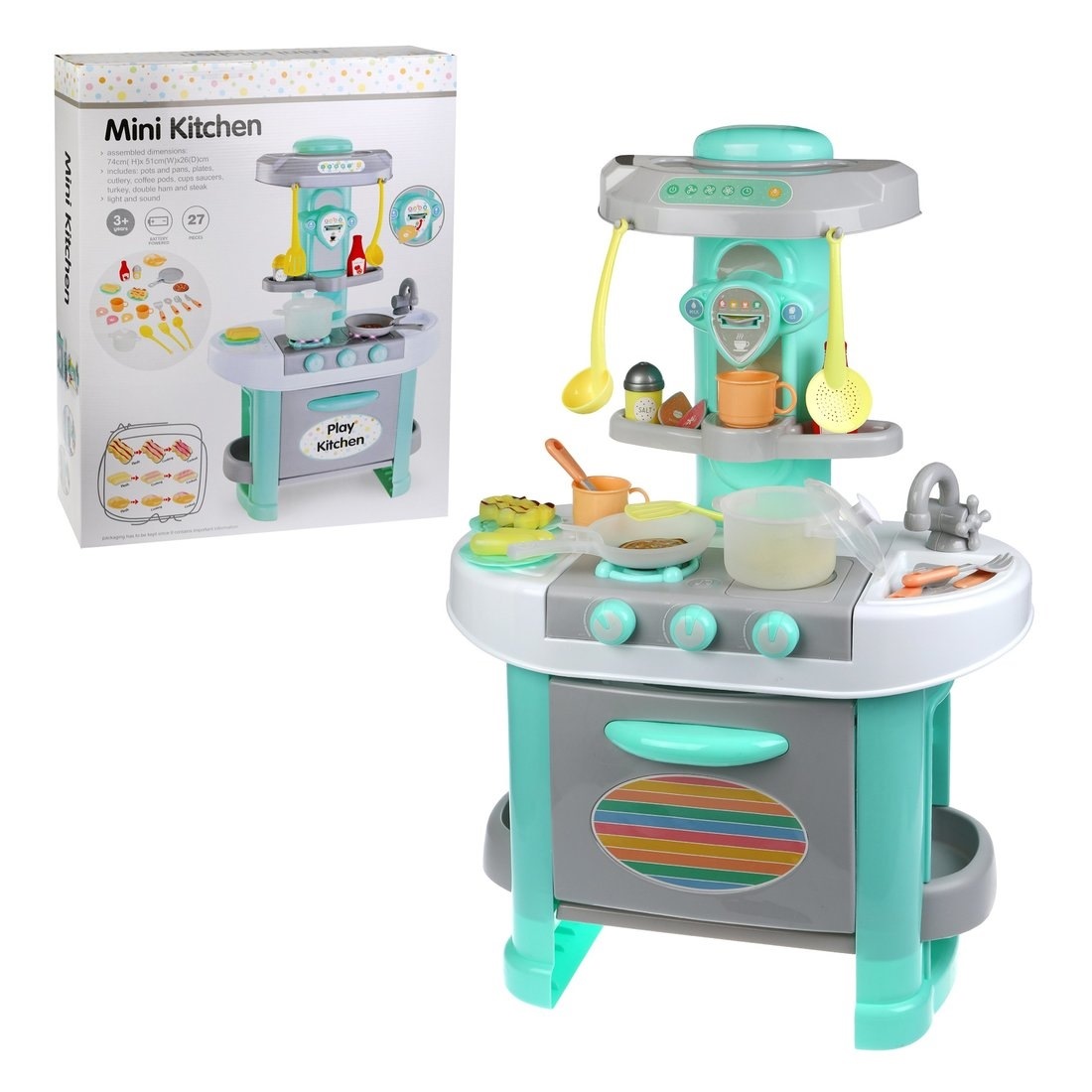 Игровой набор "Кухня" (кухонный гарнитур, 24 предмета, свет, звук)