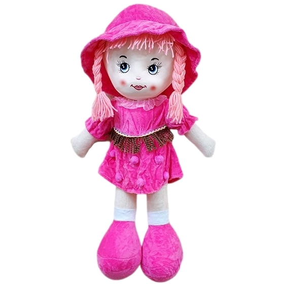 Игрушка мягконабивная кукла в платье с пампушками 3 цв. (21х55х12 см.)