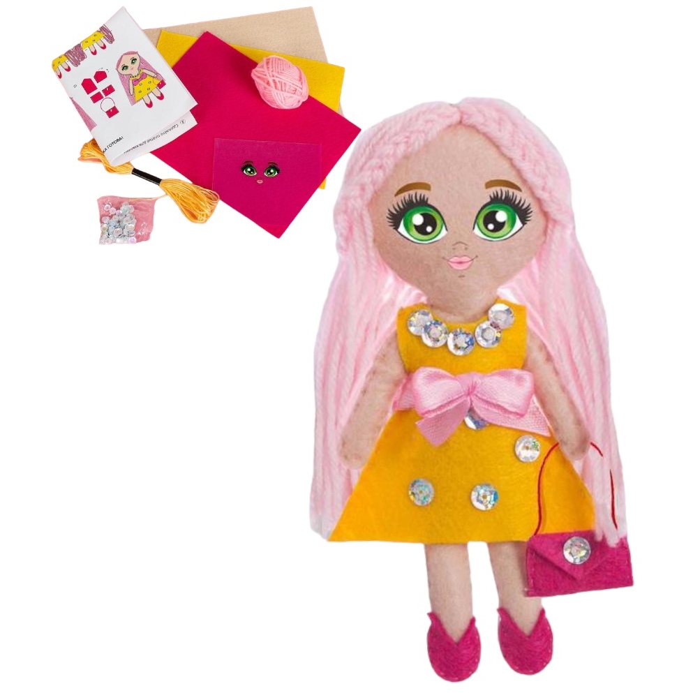 Набор для создания куколки-игрушки из фетра "модница", в пакете 5512004