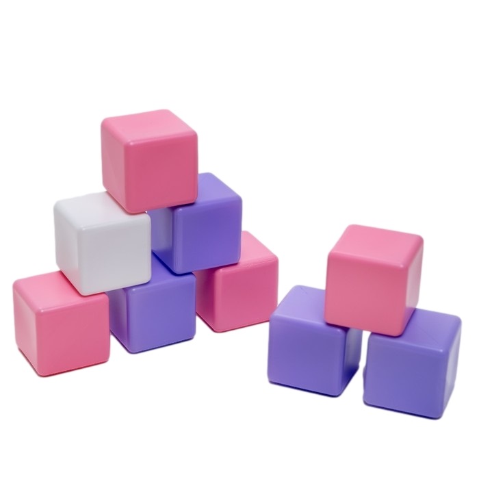 Набор цветных кубиков (9 шт, 60*60) цвет: розовый 2390628