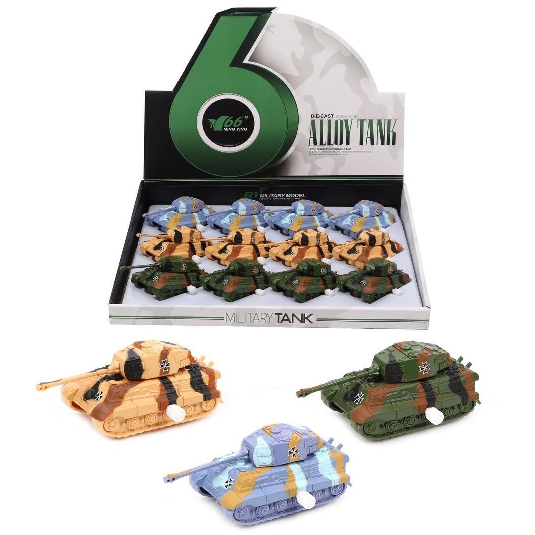 Танк металл., заводной механизм, в ассортименте