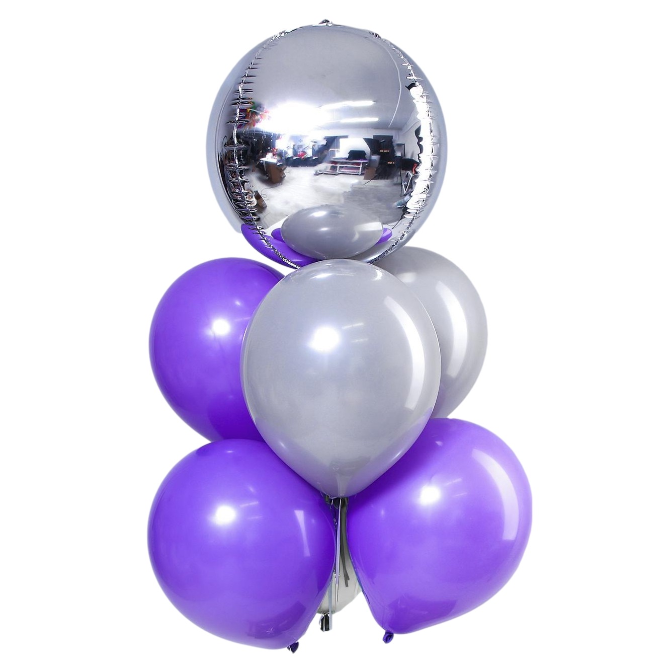 Букет из шаров "вечеринка. ", фольга, латекс, набор 7 шт. цвет фиолетовый, серебро 5513231