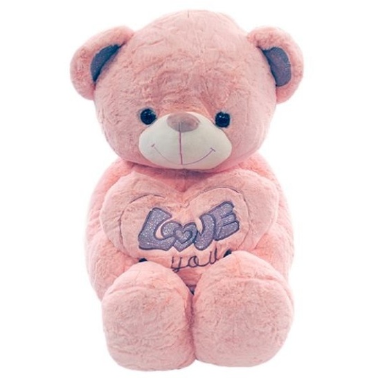 Медведь с сердцем и блестящей вышивкой "Love" (50х92х40 см.) 8STM-055 n