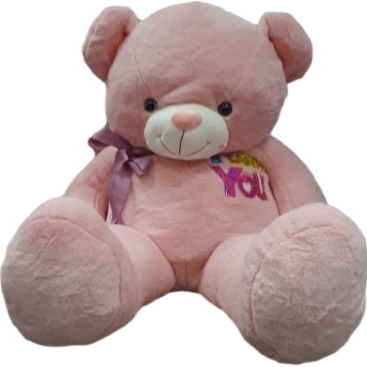 Мягкая игрушка "Медведь с шарфом и вышивкой I Love You на груди" (68х125х36 см)
