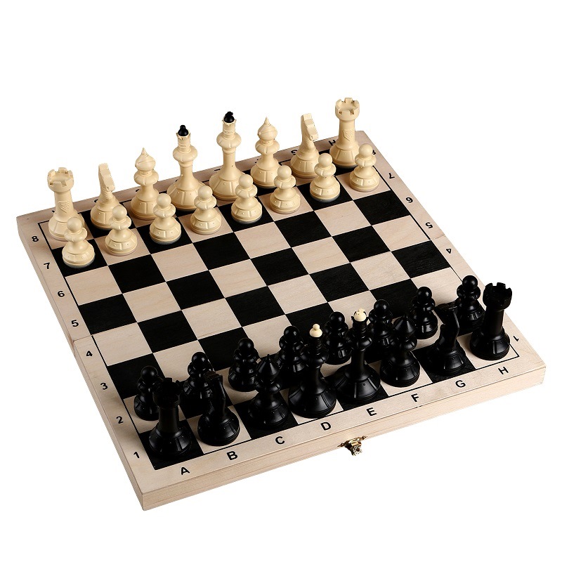 Шахматы-шашки "Айвенго" с доской (дерево 40х40 см)