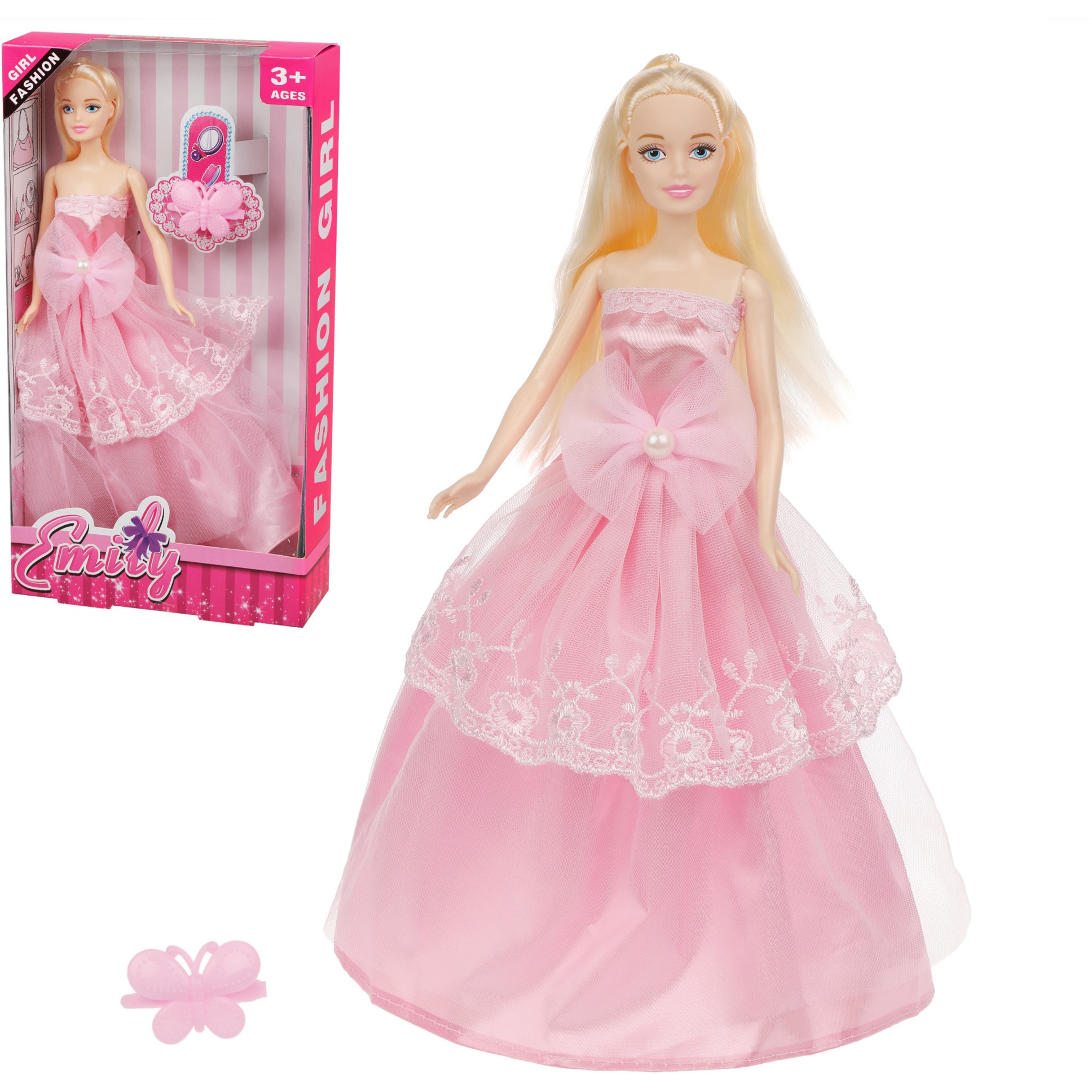 Кукла "Красотка" в бальном платье (заколка, 30 см)