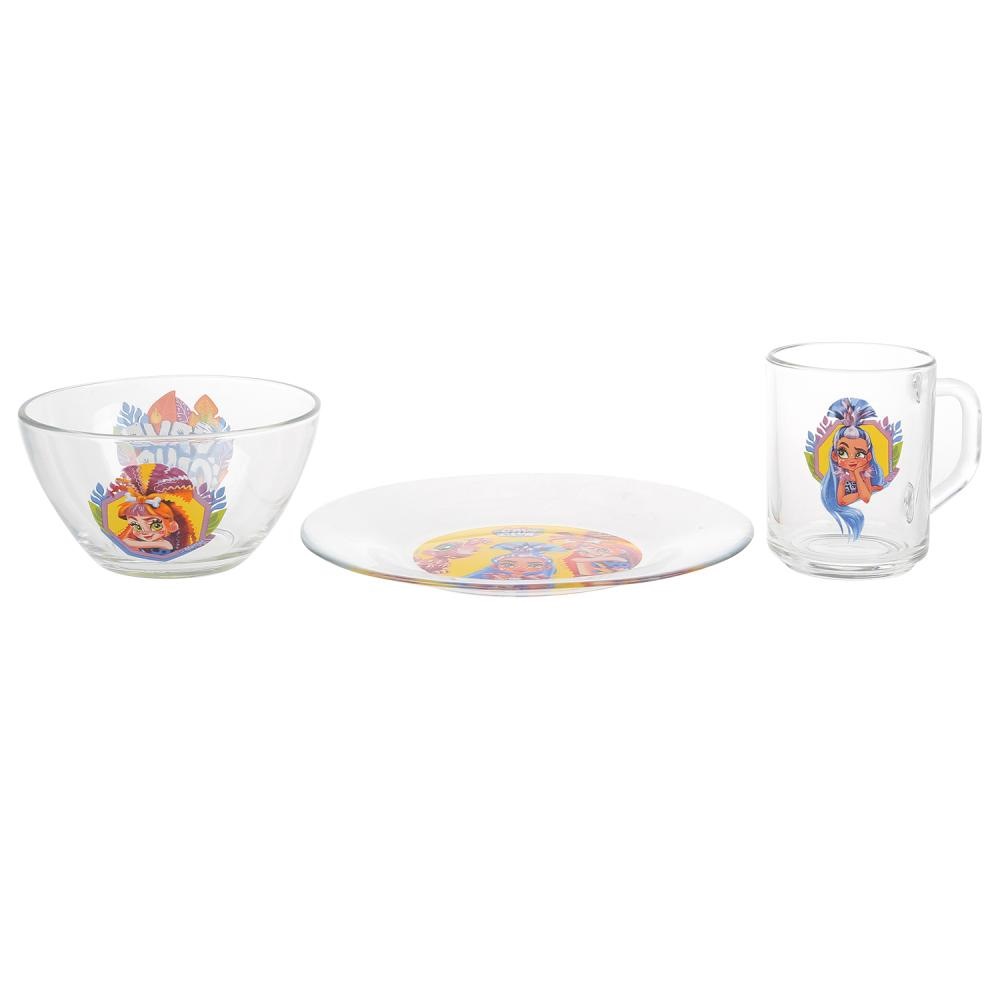 Cave club набор стеклянной посуды ( кружка, тарелка и салатник). умка в кор.6шт GР51752СВ