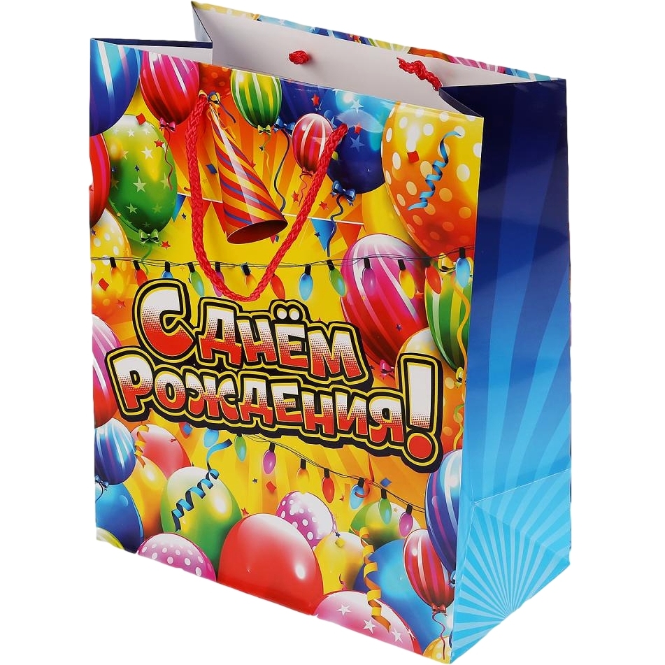 Играем Вместе. С днем рождения! Пакет подарочный 26х32х14см, глянцевый в пак. уп-12шт в кор.6уп СLRВGНВ202