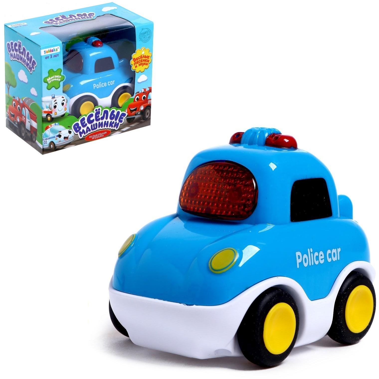 Музыкальная игрушка Zabiaka "Полицейская машина" (синяя, свет, звук)