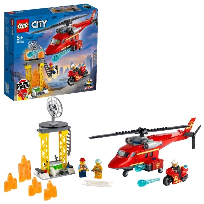 Конструктор Лего City "Спасательный пожарный вертолёт" (212 дет.) 60281