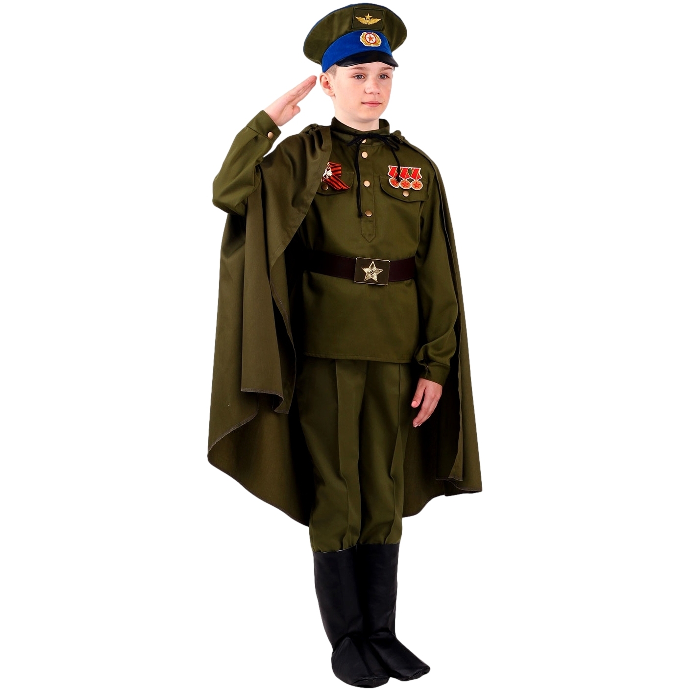 Карнавальный костюм "полевой командир"(гимнастерка с орденами и медалями,ремень,брю 2075 к-19-30-116
