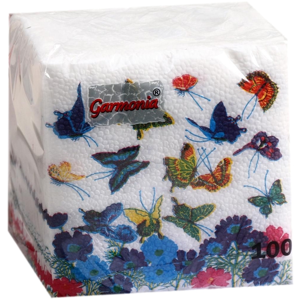 Салфетки бумажные гармония цвета бабочка, 100 листов 6073829