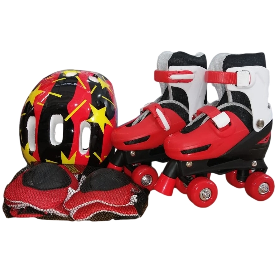 Комплект "ролики, шлем, защита" красный s (31-34) DJS-603 Set РU