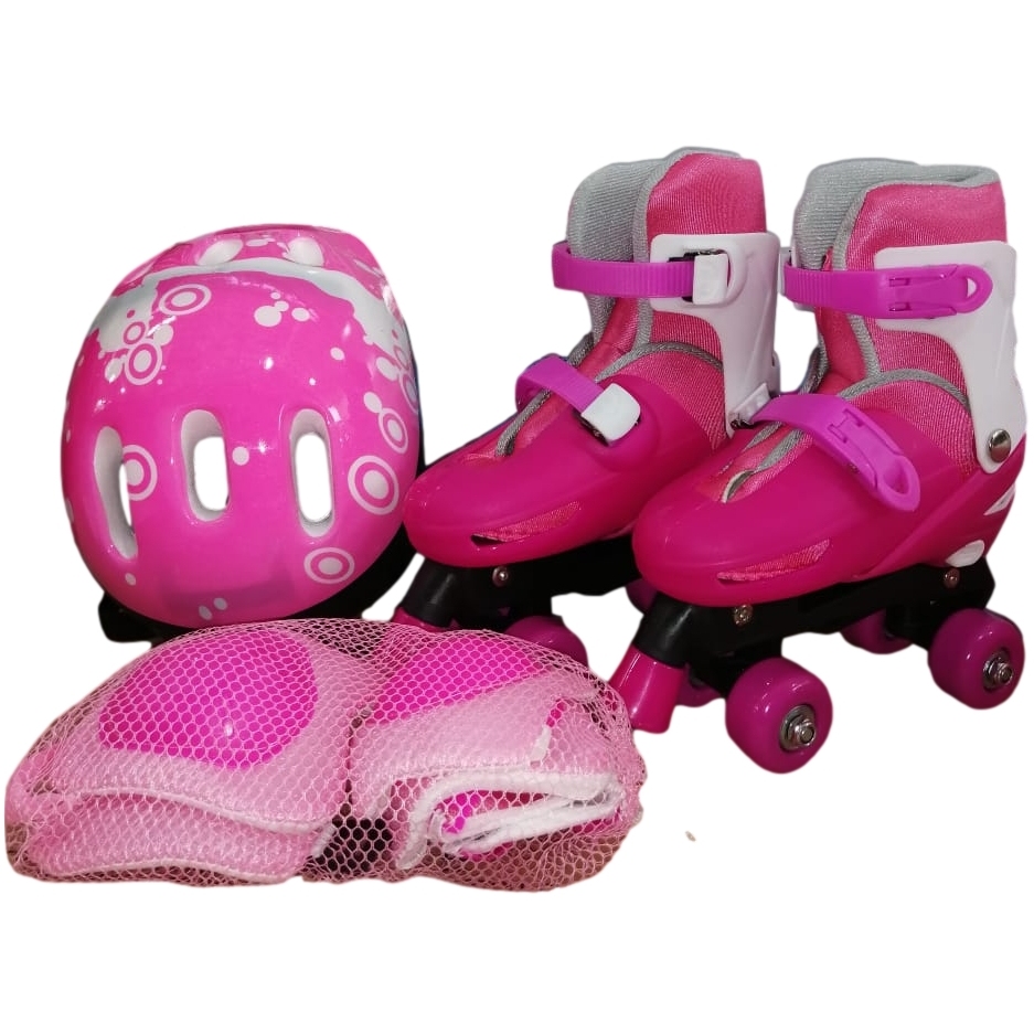 Комплект "Ролики, шлем, защита" (розовый, р. 35-38) DJS-705 РVС