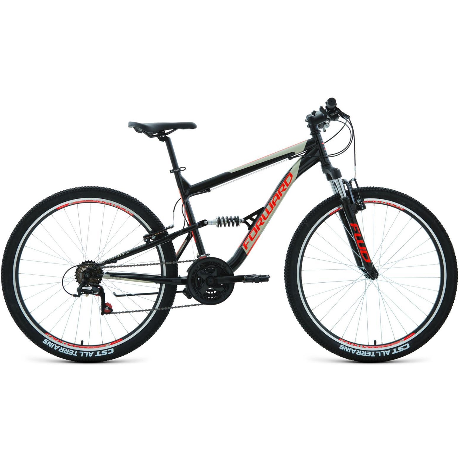 Велосипед 27.5" Forward Raptor 1.0 (черно-красный, 18 скоростей)