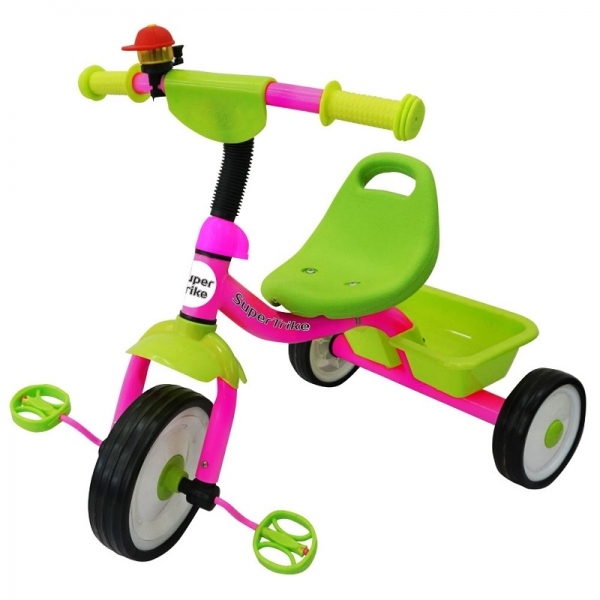 Велосипед трехколесный Super trike (корзина, розовый)