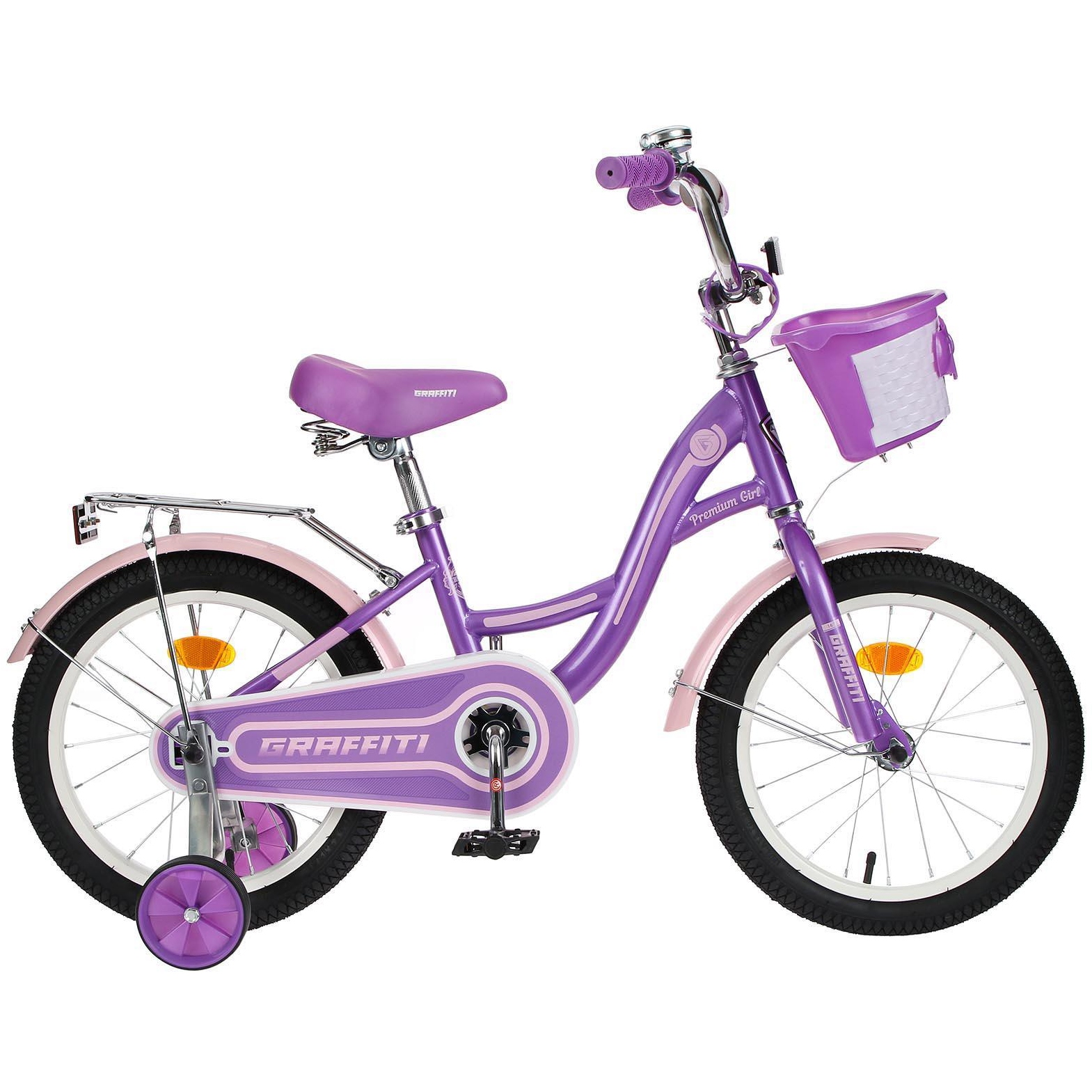 Велосипед 16" Graffiti premium girl (сиреневый/розовый)