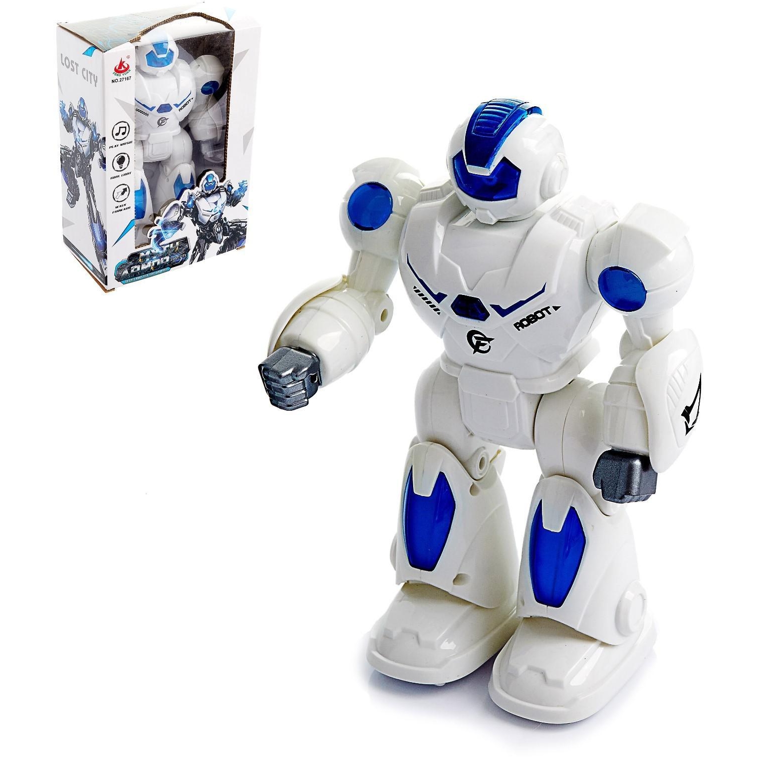 Робот "робокоп", световые и звуковые эффекты, работает от батареек, цвета микс 6880137