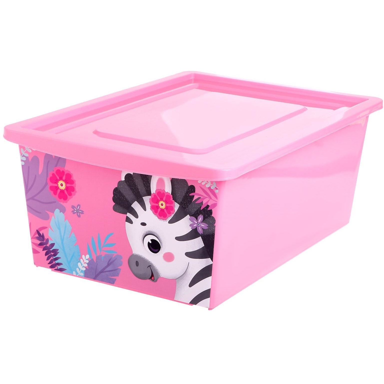 Ящик универсальный для хранения с крышкой (30 л, розовый) 5122424