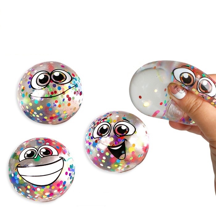 Мялка-антистресс "Смайлики" (блестки)