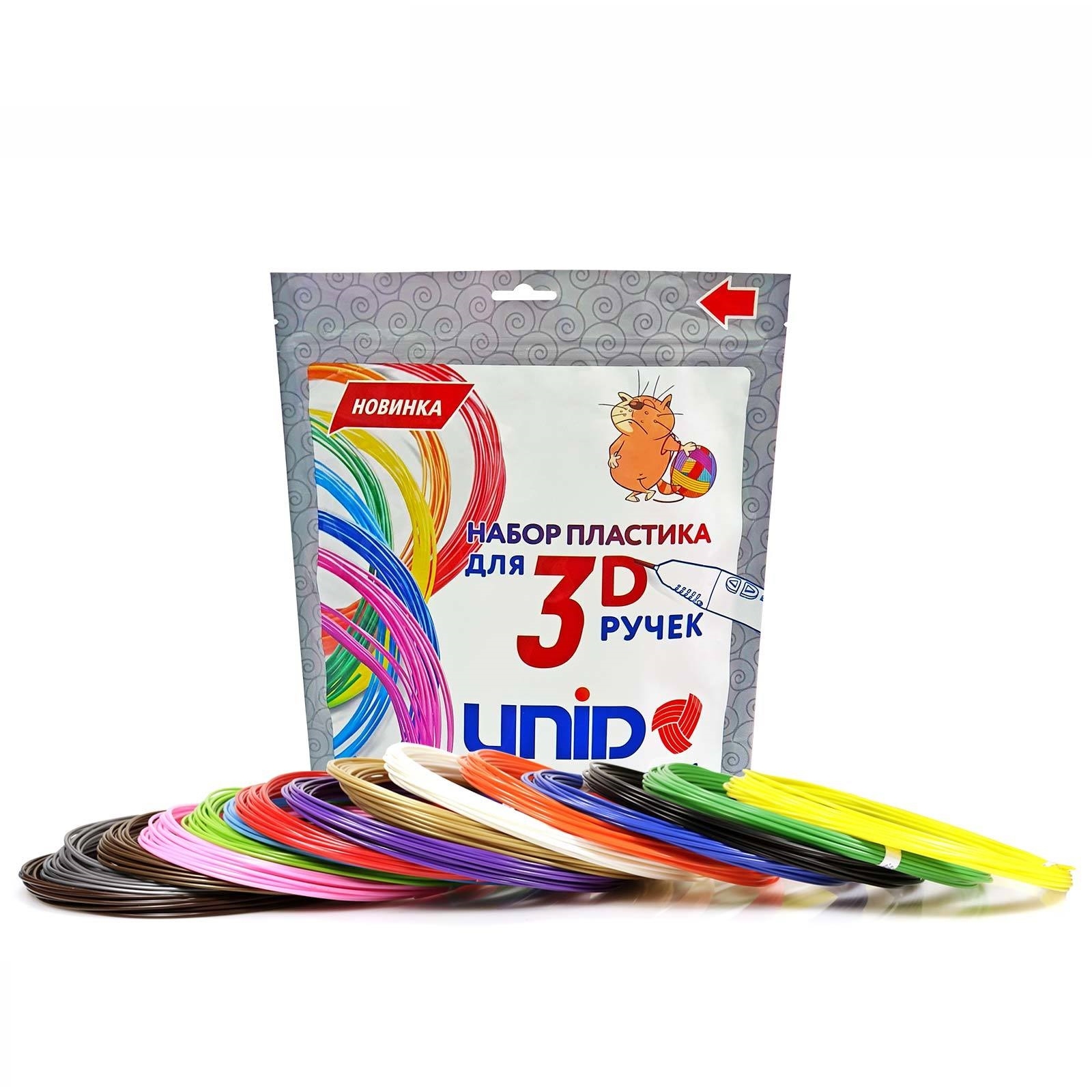 Пластик для 3д ручки Unid (abs, 15 цветов по 10 метров)