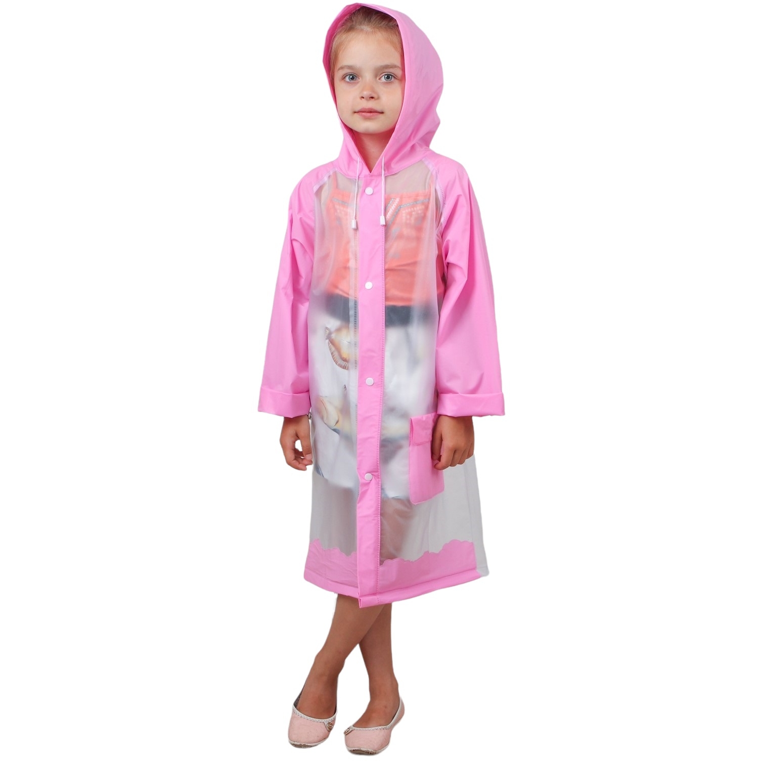 Дождевик детский "гуляем под дождем", розовый, m 3136881