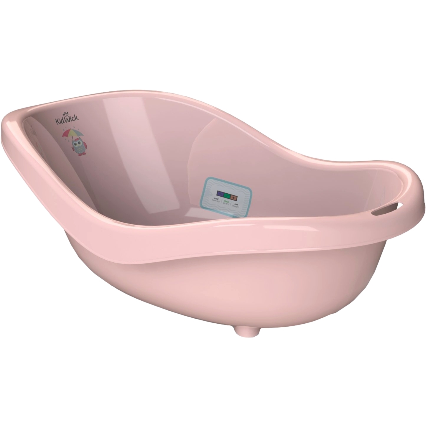 Ванночка для купания kidwick мп дони с термометром, розовый/т.розовый КW210306