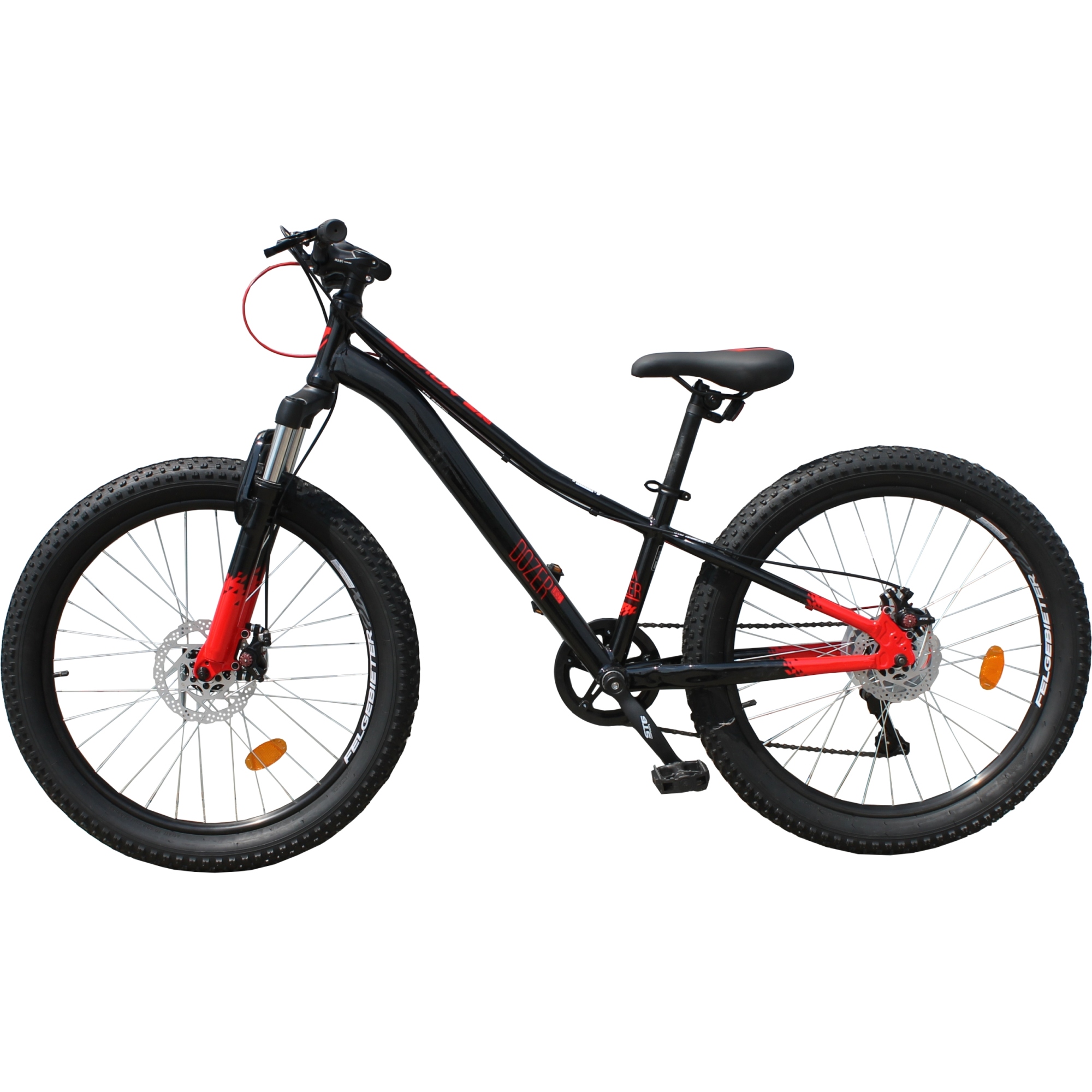 Велосипед 24" Novatrack Dozer (черный с красным, 6 скоростей)